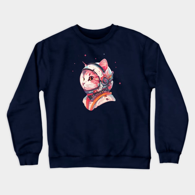 Cat Astronaut- Feline Space Force Crewneck Sweatshirt by SafeTeeNet